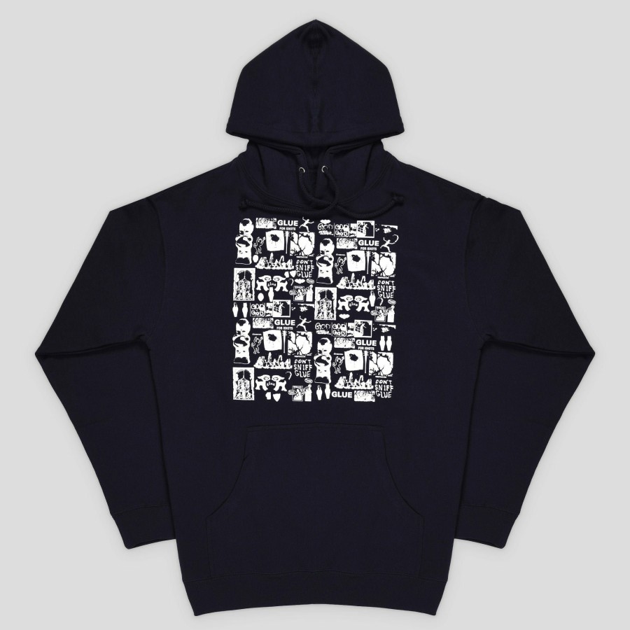 Fleece Glue | Glue Skateboards Pinned Hoodie - Navy