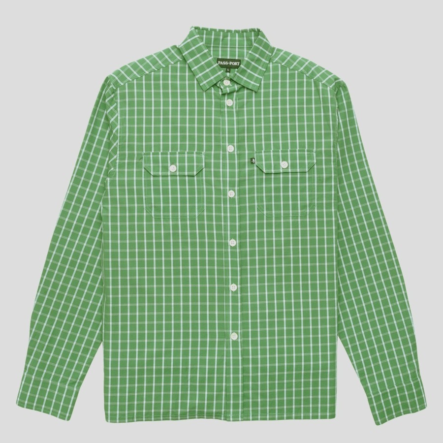 Shirts PASS~PORT | Pass~Port Workers Check Shirt Long Sleeve - Green