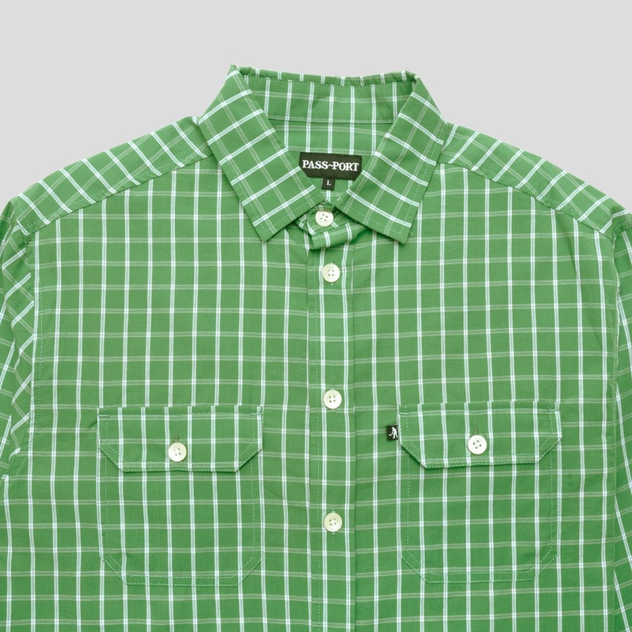 Shirts PASS~PORT | Pass~Port Workers Check Shirt Long Sleeve - Green