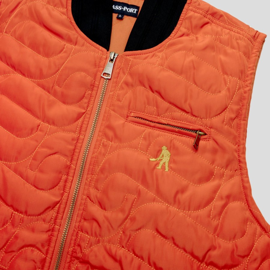 Jackets PASS~PORT | Pass~Port Tilde Puff Packers Vest - Safety Orange