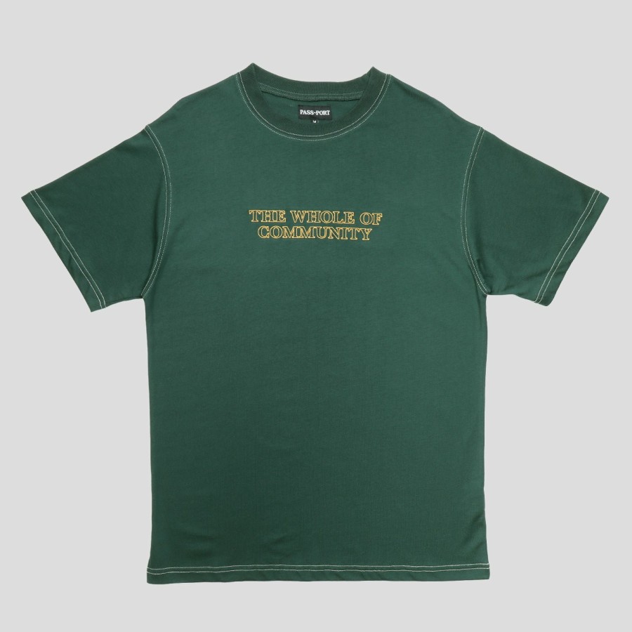 Tees PASS~PORT | Pass~Port Whole Of Community Embroidery Organic Tee - Forest Green