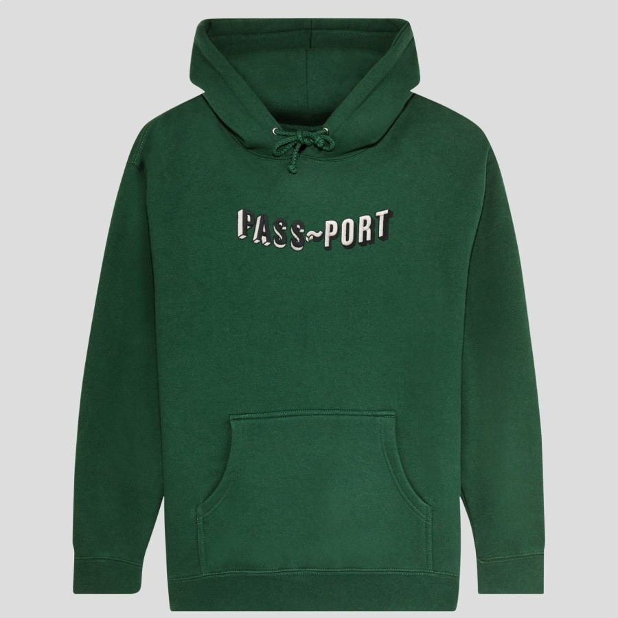 Fleece PASS~PORT | Pass~Port Sunken Logo Embroidery Hoodie - Forest Green