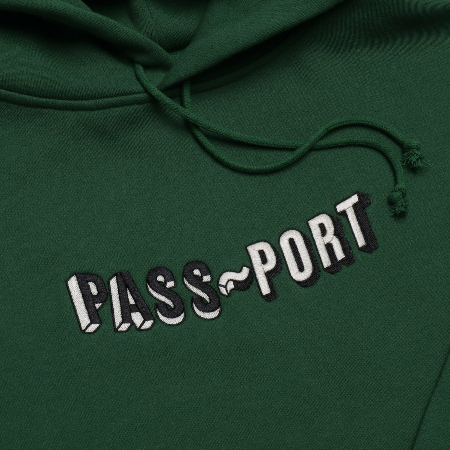 Fleece PASS~PORT | Pass~Port Sunken Logo Embroidery Hoodie - Forest Green