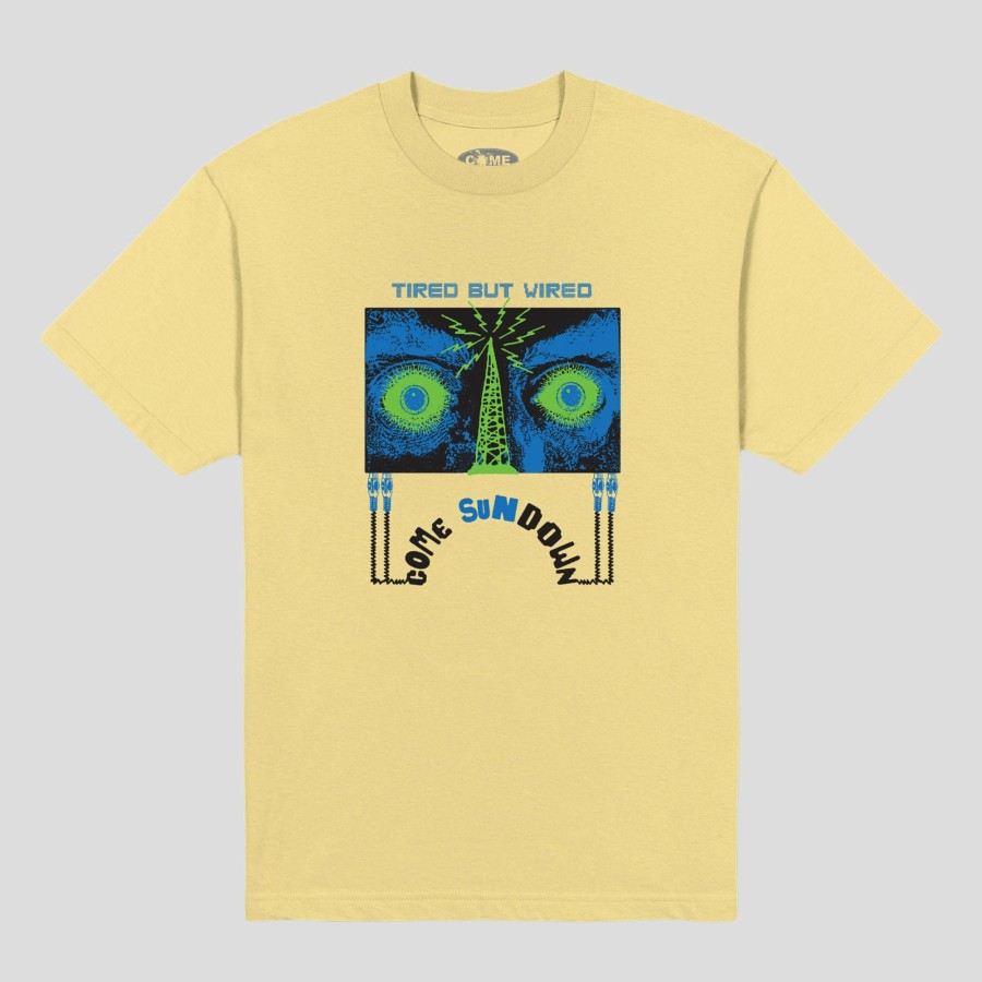 Tees COME SUNDOWN | Come Sundown Tired But Wired Tee - Yellow