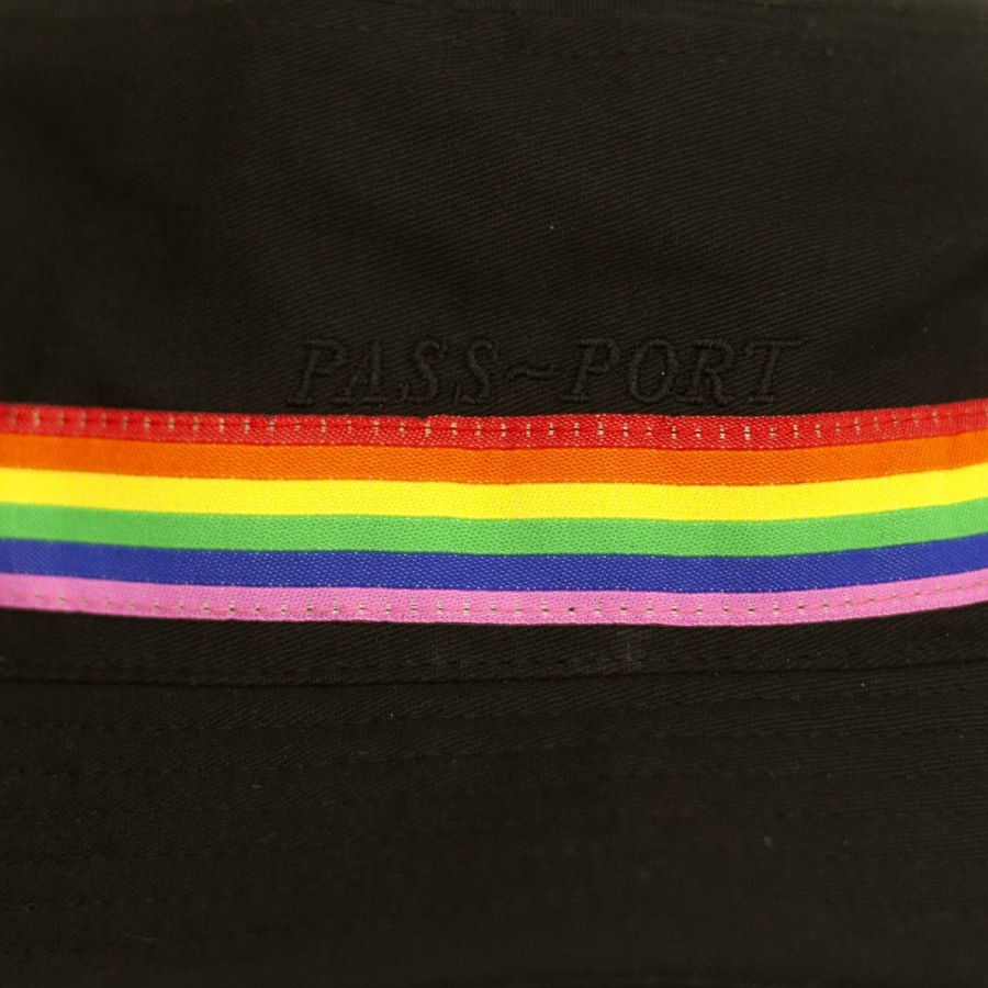 Headwear PASS~PORT | Pass~Port "Pride" Ribbon Canvas Bucket Cap Black