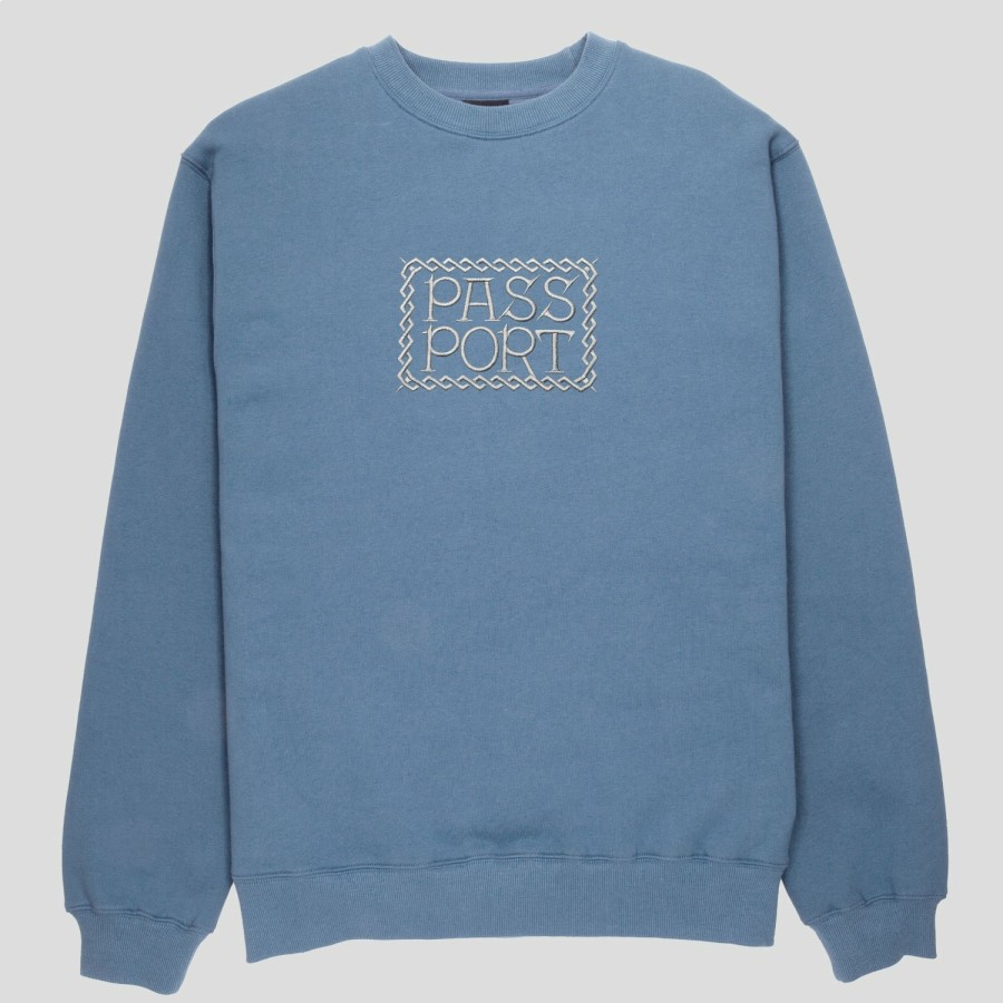 Fleece PASS~PORT | Pass~Port Invasive Embroidered Sweater - Washed Out Blue