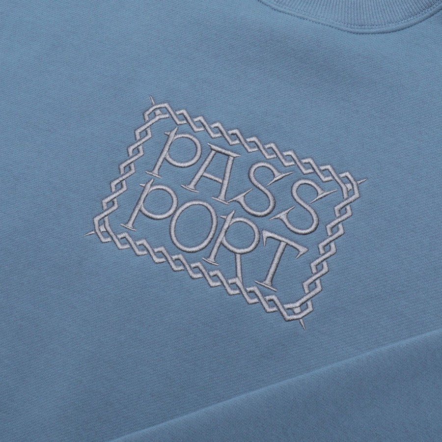 Fleece PASS~PORT | Pass~Port Invasive Embroidered Sweater - Washed Out Blue