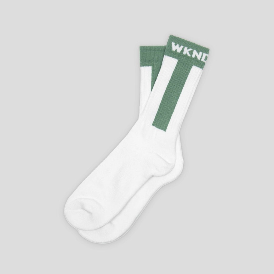 Accessories WKND | Wknd Baseball Socks - White / Green