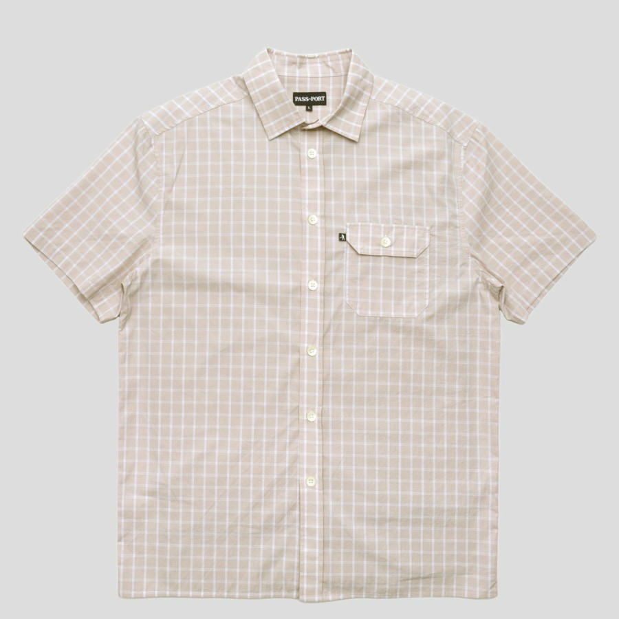 Shirts PASS~PORT | Pass~Port Workers Check Shirt Short Sleeve - Cream