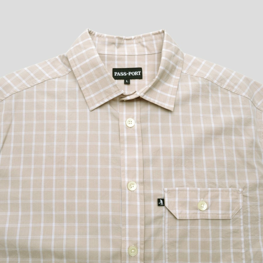 Shirts PASS~PORT | Pass~Port Workers Check Shirt Short Sleeve - Cream