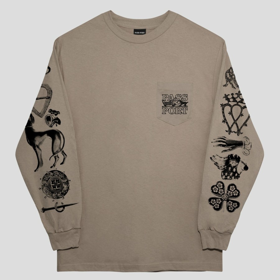 Tees PASS~PORT | Pass~Port Trinkets Pocket Long-Sleeve Tee - Khaki