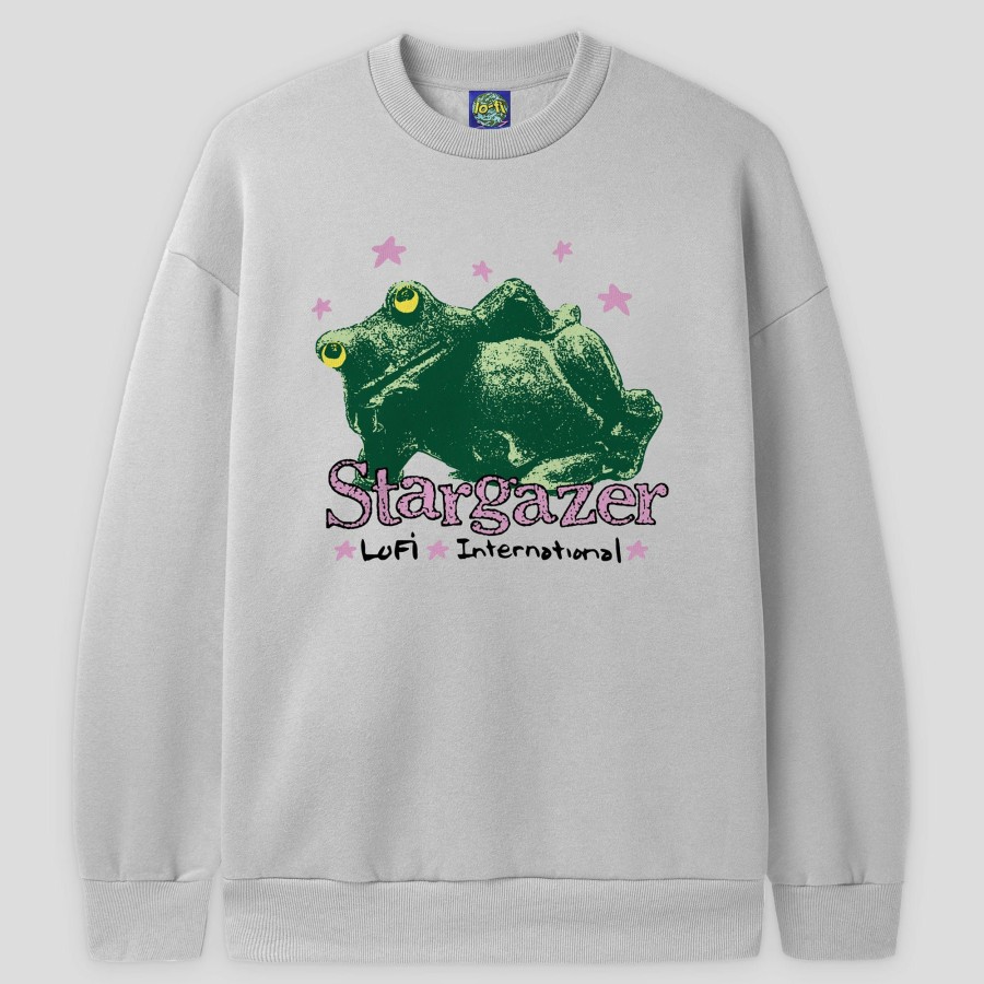 Fleece LO-FI | Lo-Fi Stargazer Crewneck Sweatshirt - Cement