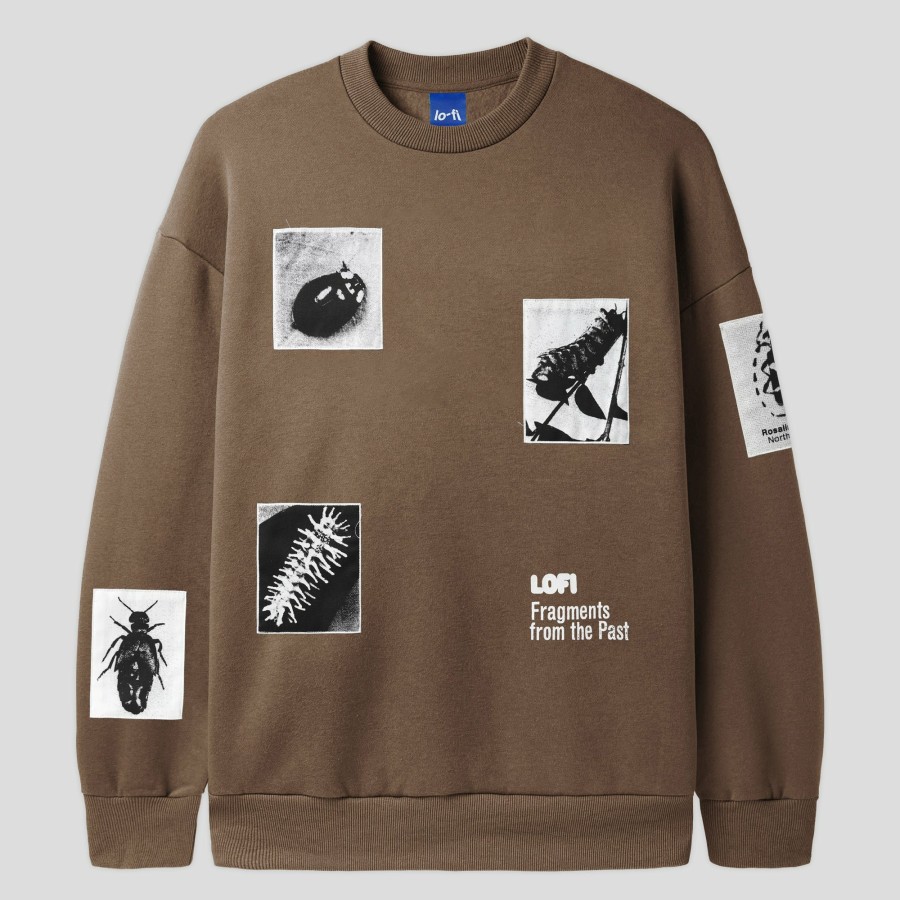 Fleece LO-FI | Lo-Fi Fragments Crewneck - Bark