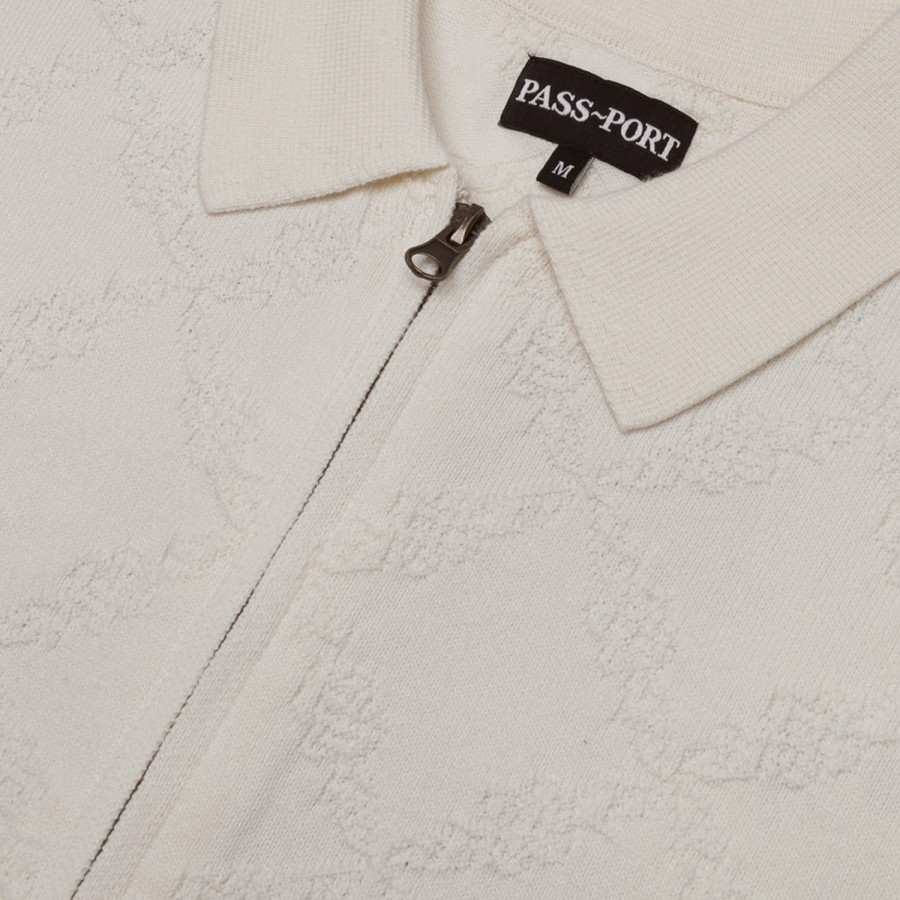 Shirts PASS~PORT | Pass~Port Brasco Zip Short Sleeve Knit - Cream