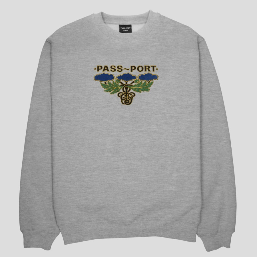 Fleece PASS~PORT | Pass~Port Emblem Applique Sweater - Ash Heather