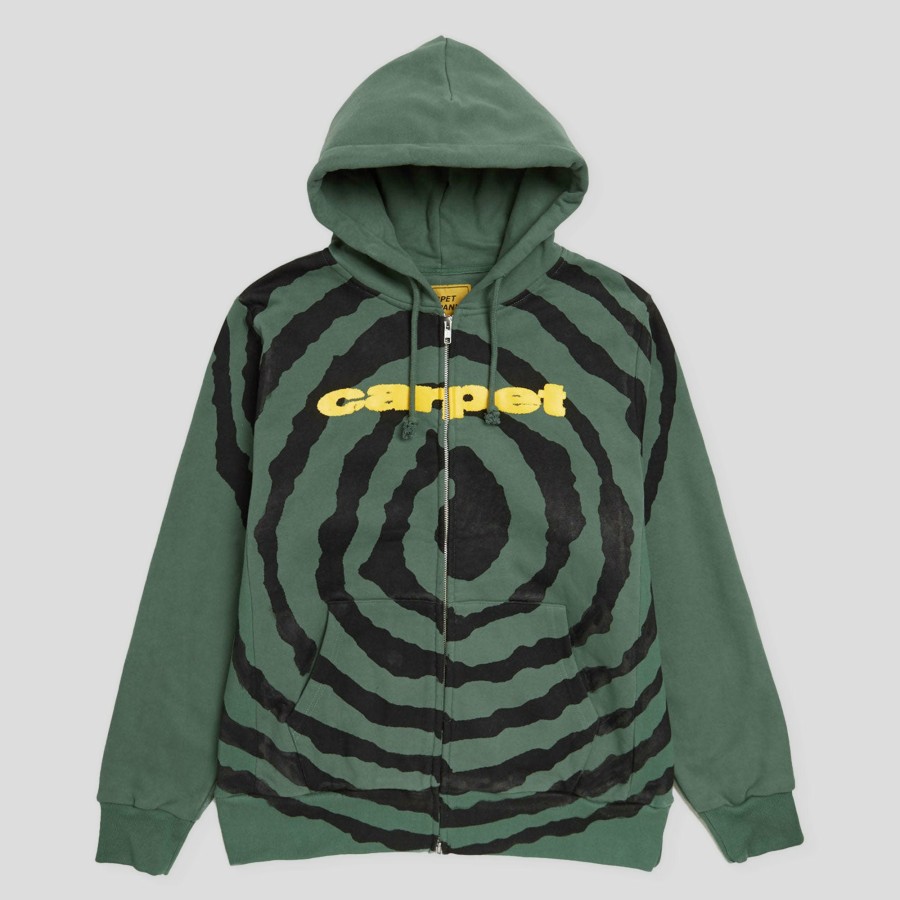 Fleece Carpet Company | Carpet Company Spiral Zip-Up Hoodie - Forest Green