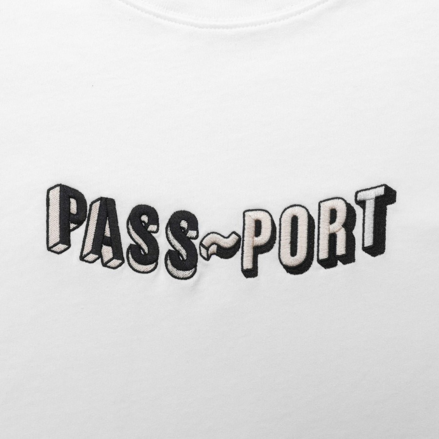 Tees PASS~PORT | Pass~Port Sunken Logo Embroidery Tee - White