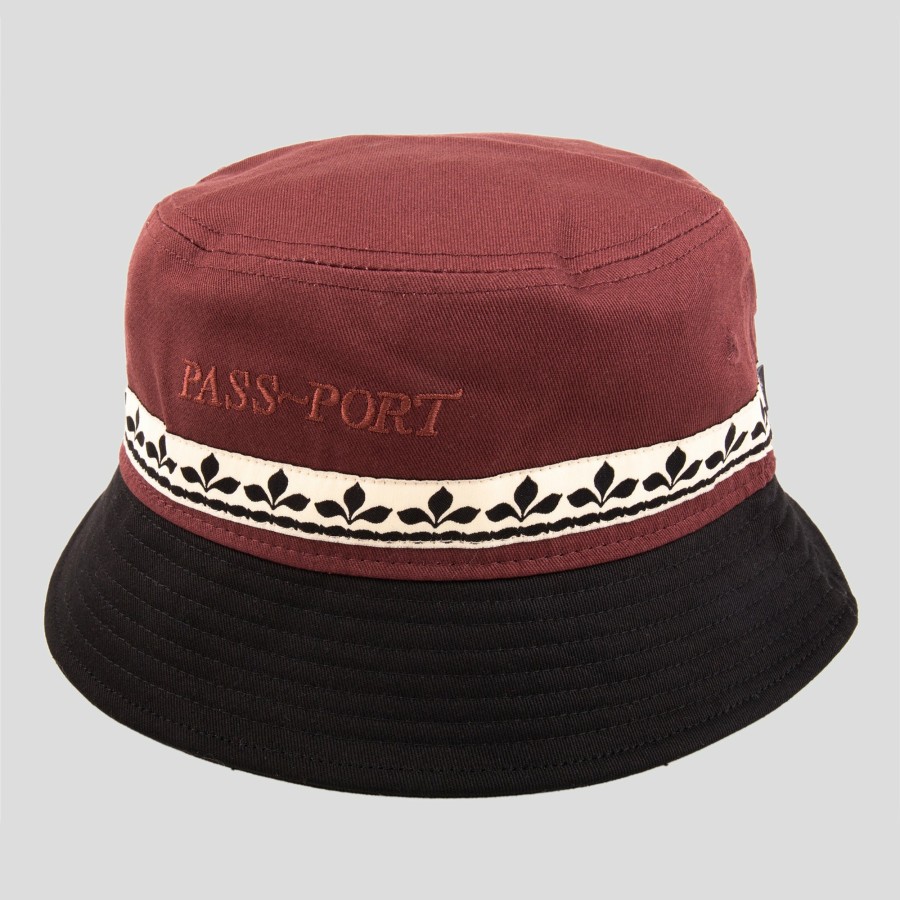 Headwear PASS~PORT | Pass~Port "Ornate Ribbon" Bucket Hat Burgundy Brown