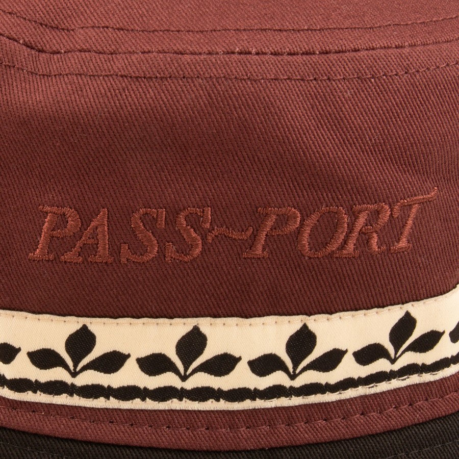 Headwear PASS~PORT | Pass~Port "Ornate Ribbon" Bucket Hat Burgundy Brown