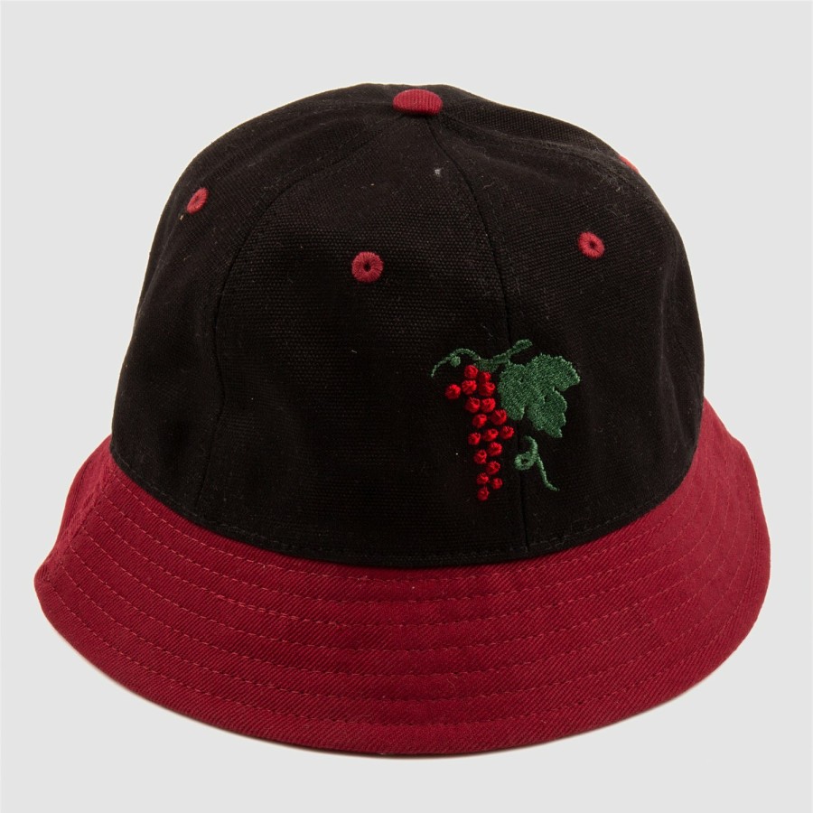 Headwear PASS~PORT | Pass~Port "Life Of Leisure" Bucket Hat Black/Burgundy