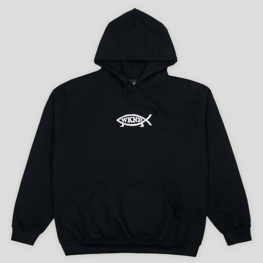 Fleece WKND | Wknd Evo Fish Hoodie - Black