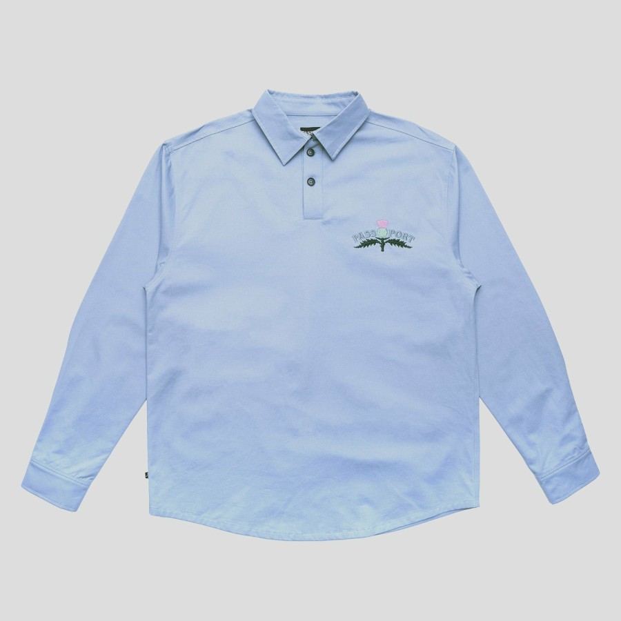 Shirts PASS~PORT | Pass~Port Thistle Embroidery Ag Shirt Long Sleeve - Light Blue