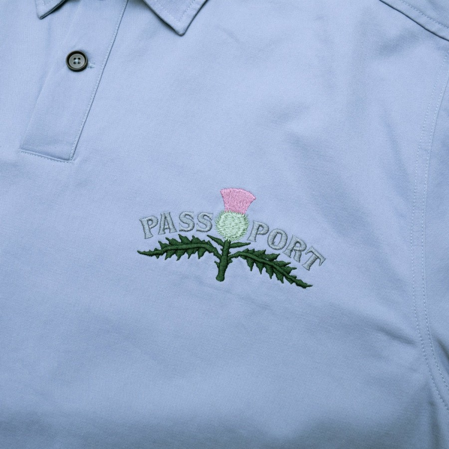 Shirts PASS~PORT | Pass~Port Thistle Embroidery Ag Shirt Long Sleeve - Light Blue