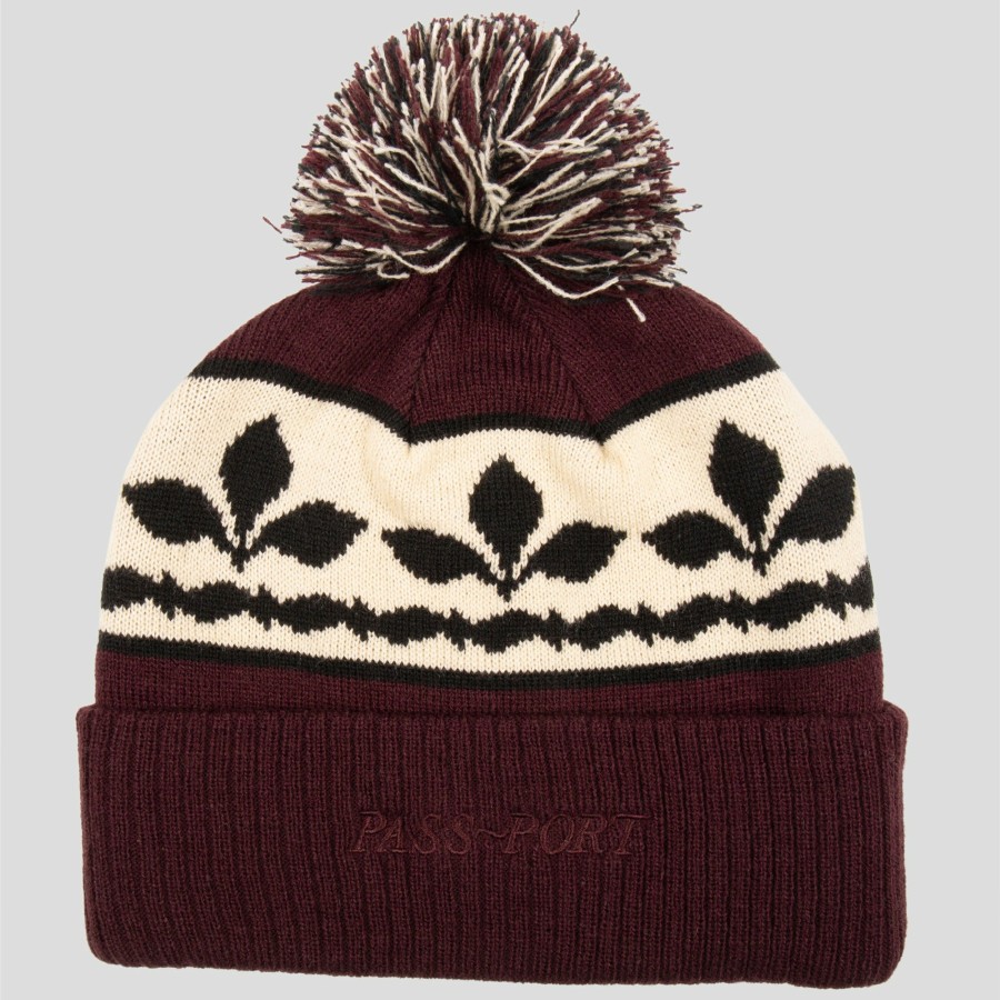 Headwear PASS~PORT | Pass~Port "Ornate" Pom Pom Beanie Wine