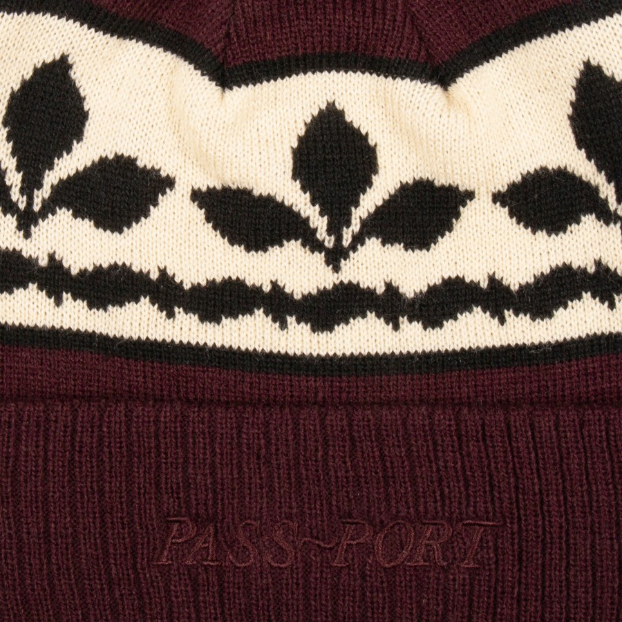 Headwear PASS~PORT | Pass~Port "Ornate" Pom Pom Beanie Wine