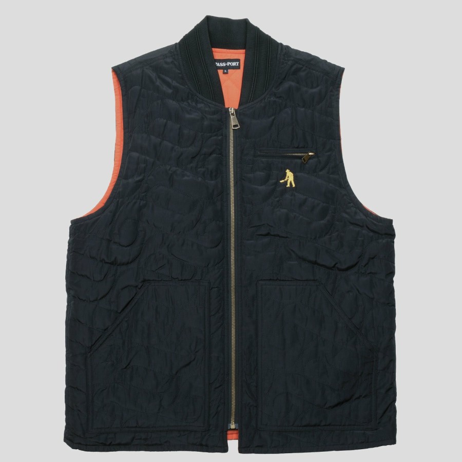 Jackets PASS~PORT | Pass~Port Tilde Puff Packers Vest - Black