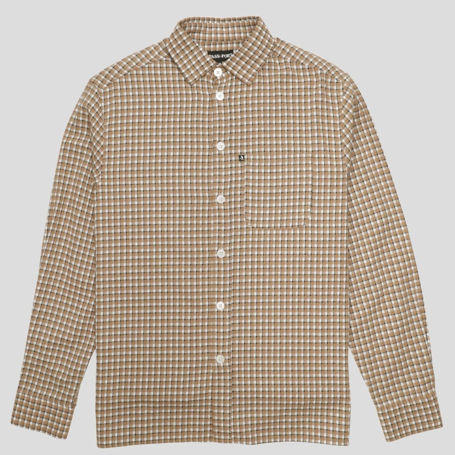 Shirts PASS~PORT | Pass~Port Workers Check Shirt Long Sleeve - Sand