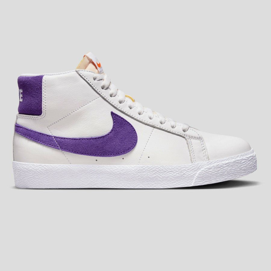 Footwear Nike SB | Nike Sb Zoom Blazer Mid Iso - White / Court Purple