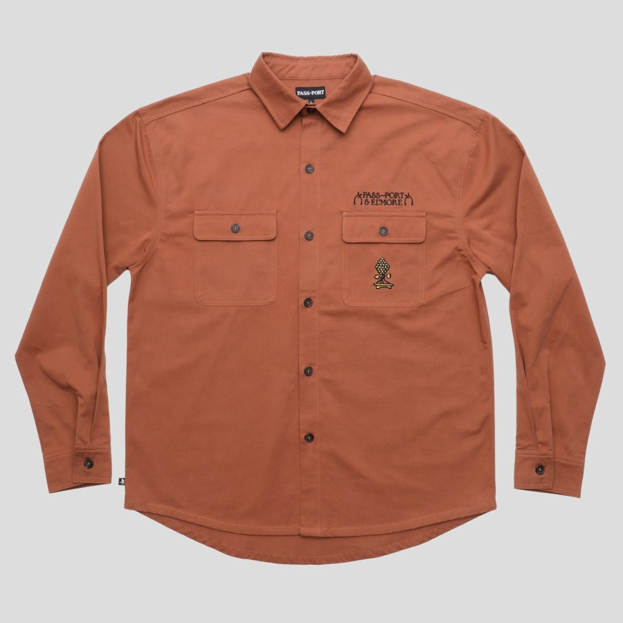 Shirts PASS~PORT | Pass~Port & El'More Vineyard Workers Long-Sleeve Shirt - Rust