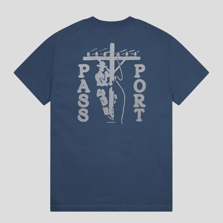 Tees PASS~PORT | Pass~Port Line~Worx Pocket Tee - Harbour Blue