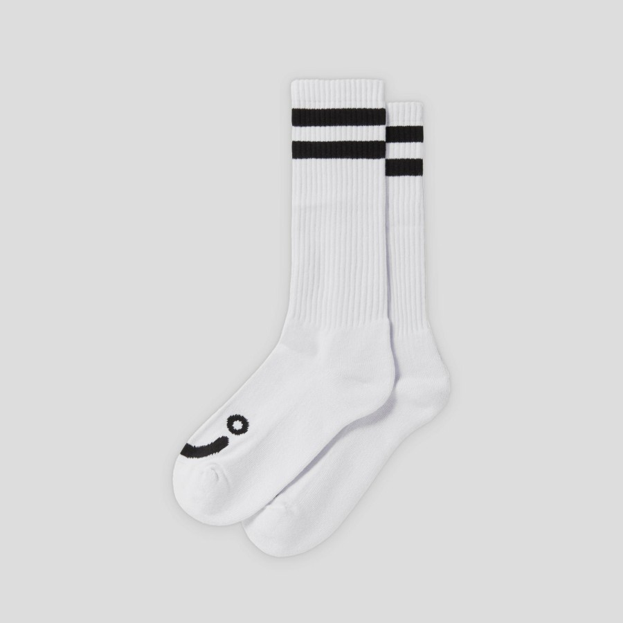 Accessories Polar Skate Co. | Polar Skate Co. Happy Sad Socks - White