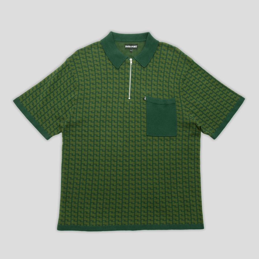 Shirts PASS~PORT | Pass~Port Drain Knit Polo - Forest Green