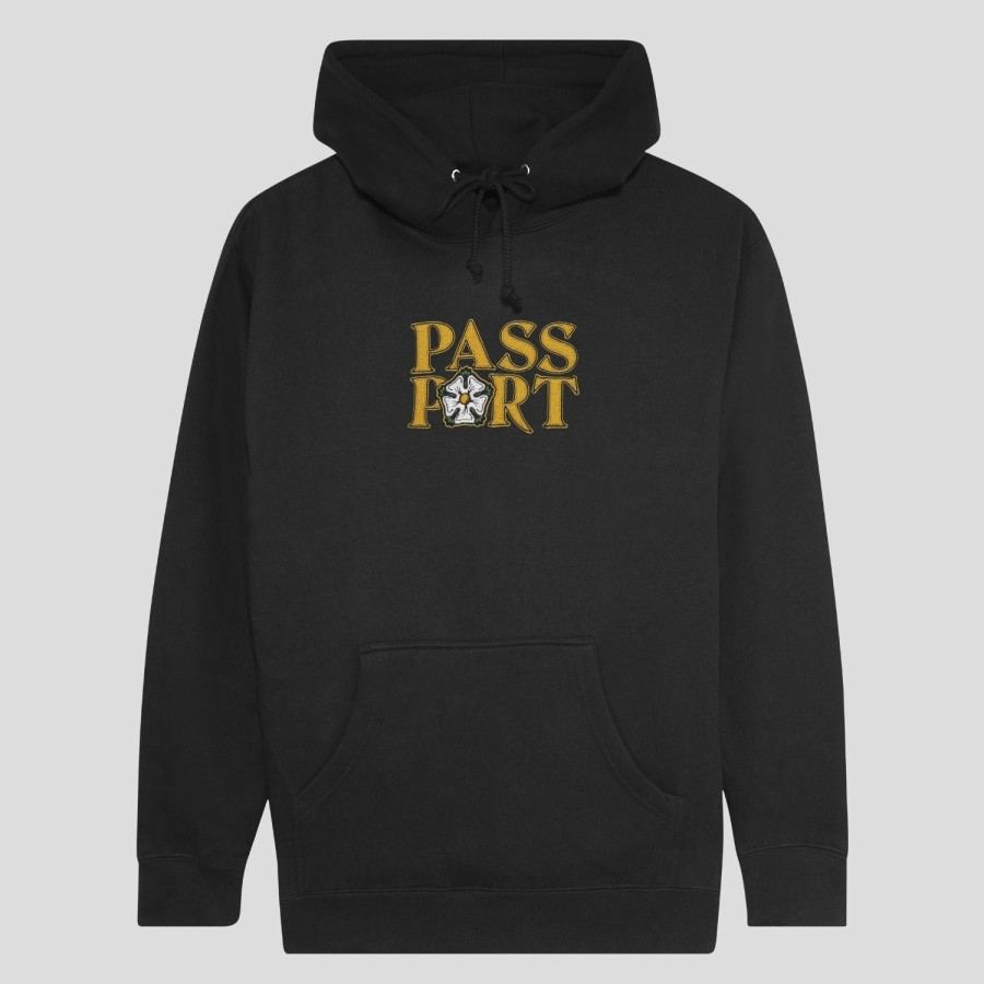 Fleece PASS~PORT | Pass~Port Rosa Embroidery Hoodie - Black