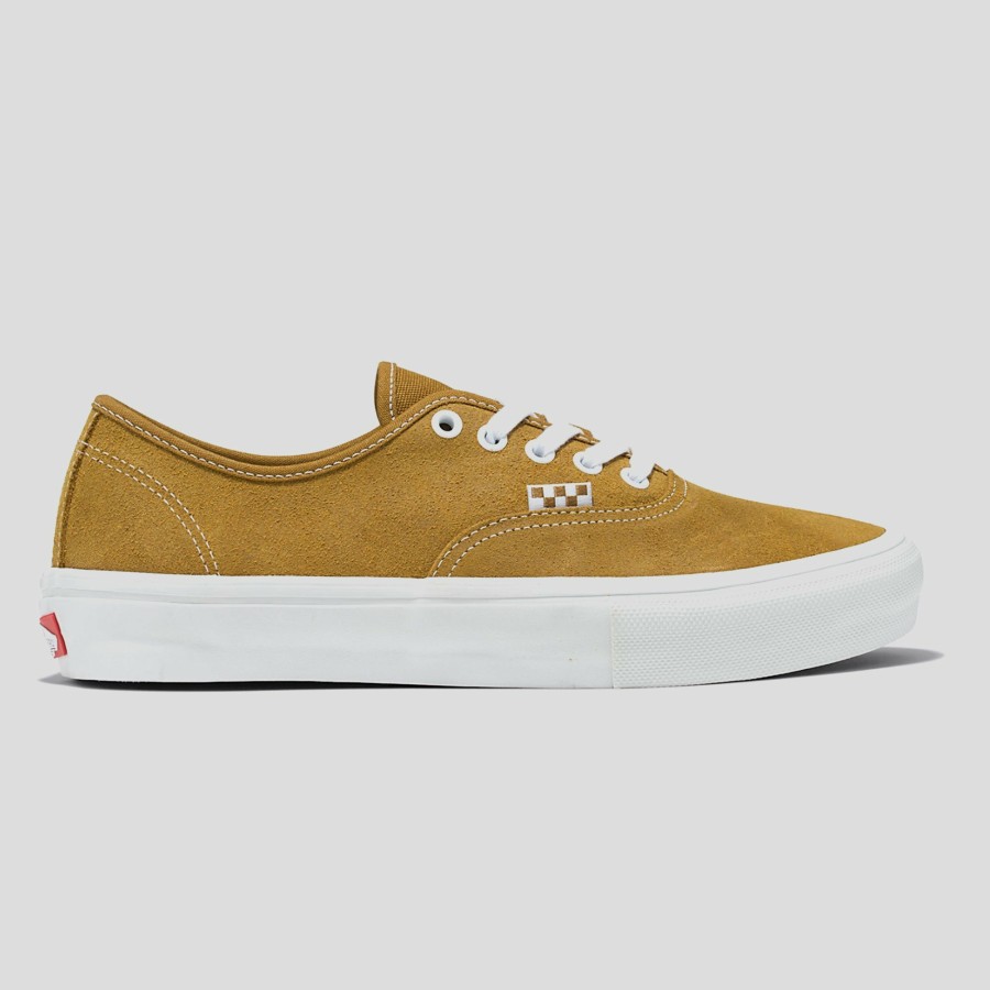 Footwear VANS | Vans Skate Authentic Shoe - Leather Golden Brown / White