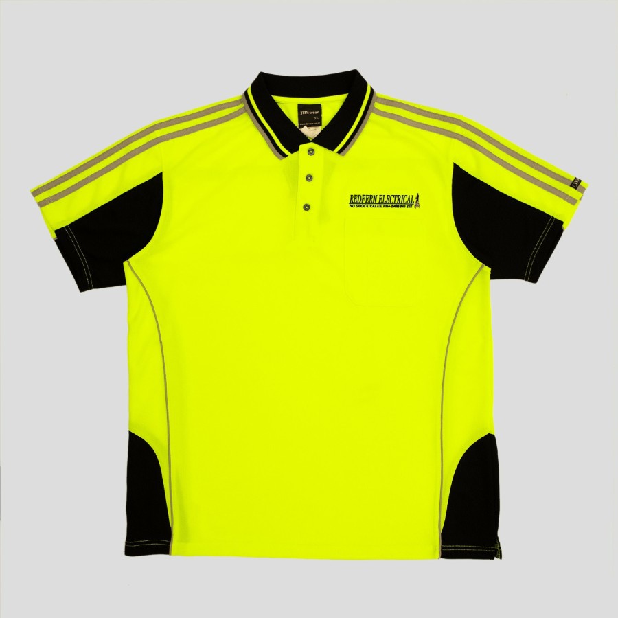 Shirts Redfern Electrical | Redfern Electrical "Ladder Life" Hi Vis Polo Lime