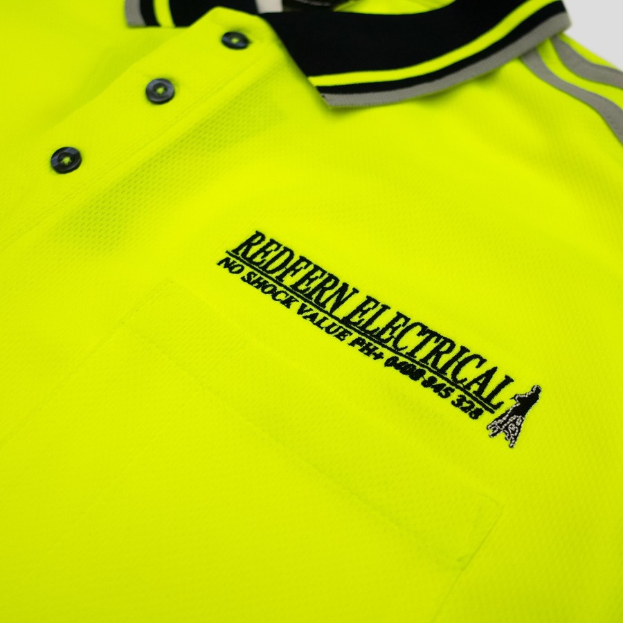 Shirts Redfern Electrical | Redfern Electrical "Ladder Life" Hi Vis Polo Lime