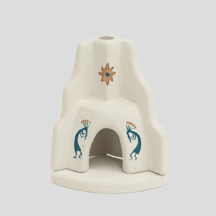 Accessories INCIENSO | Incienso De Santa Fe Corner Fireplace Chamber - White / Turquoise