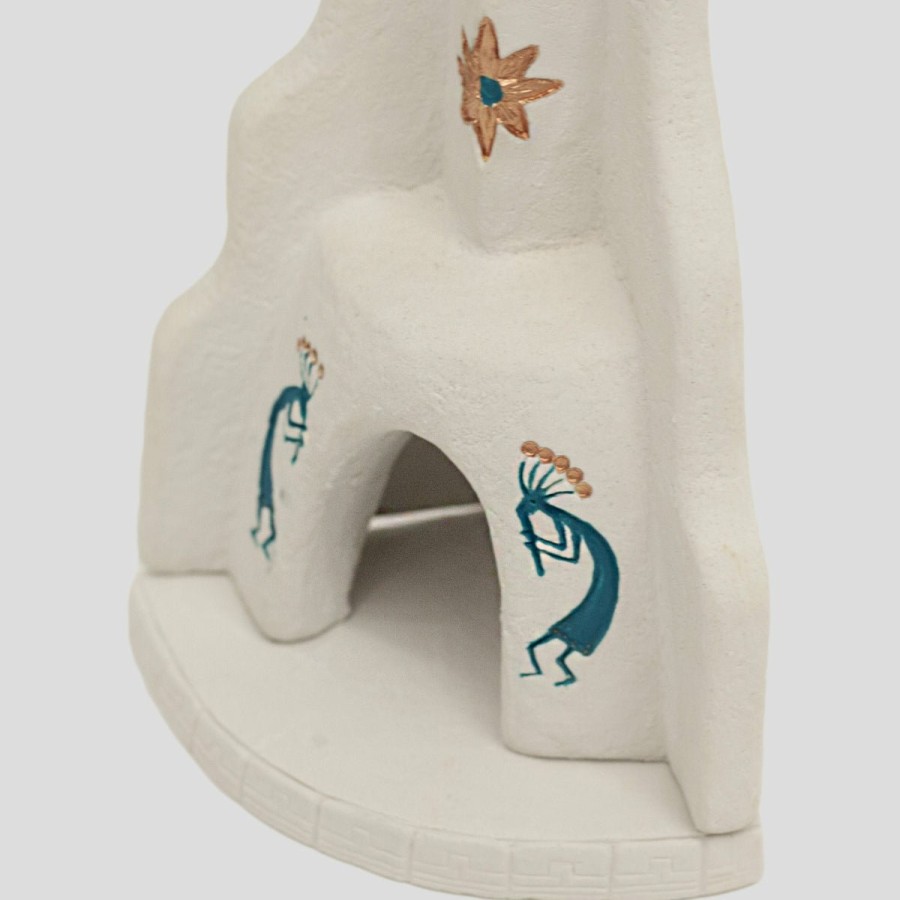 Accessories INCIENSO | Incienso De Santa Fe Corner Fireplace Chamber - White / Turquoise