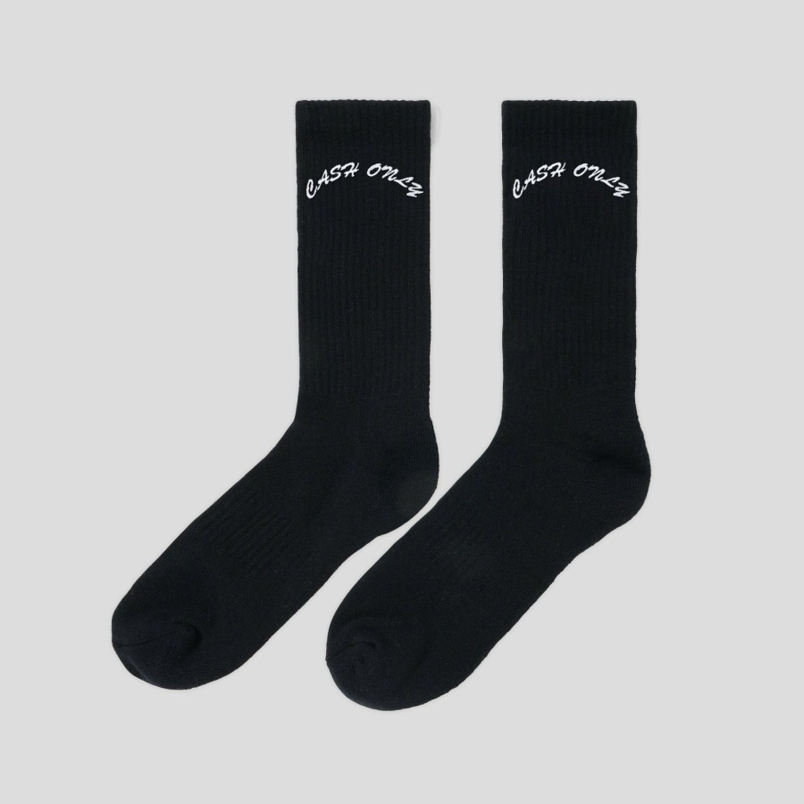 Accessories Cash Only | Cash Only Logo Crew Socks - Black