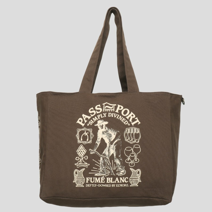 Accessories PASS~PORT | Pass~Port & El'More Vineyard Workers Tote - Bottle Brown