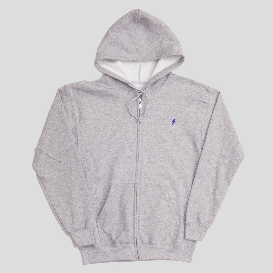 Fleece SUNDAY HARDWARE | Sunday Hardware "Bolt Logo" Zip Hood Ash Grey