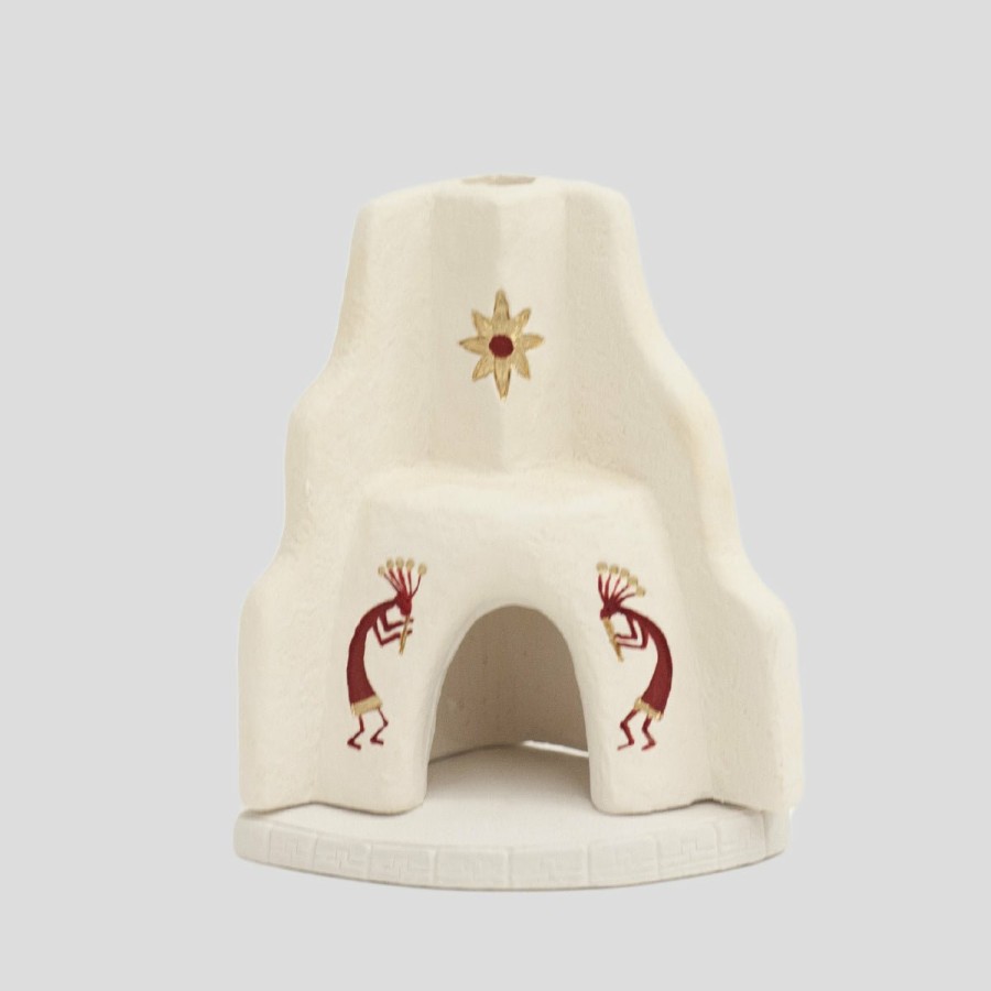 Accessories INCIENSO | Incienso De Santa Fe Corner Fireplace Chamber - White / Spanish Red