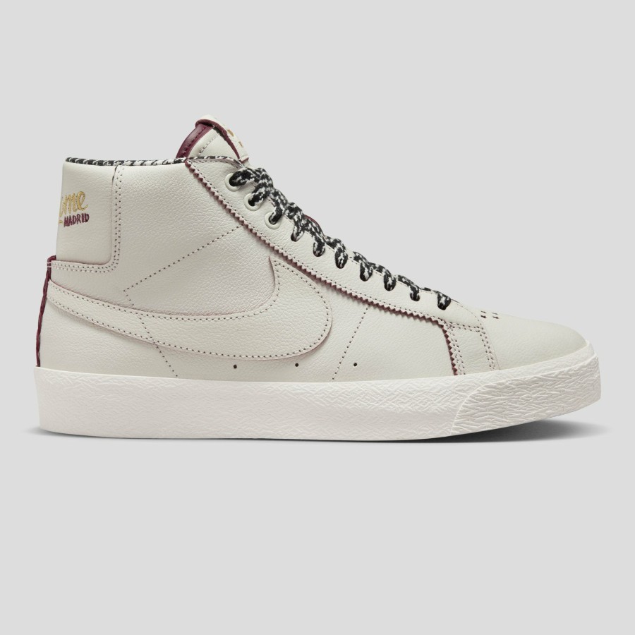 Footwear Nike SB | Nike Sb & Welcome Madrid Zoom Blazer Mid - Sail / Dark Beetroot