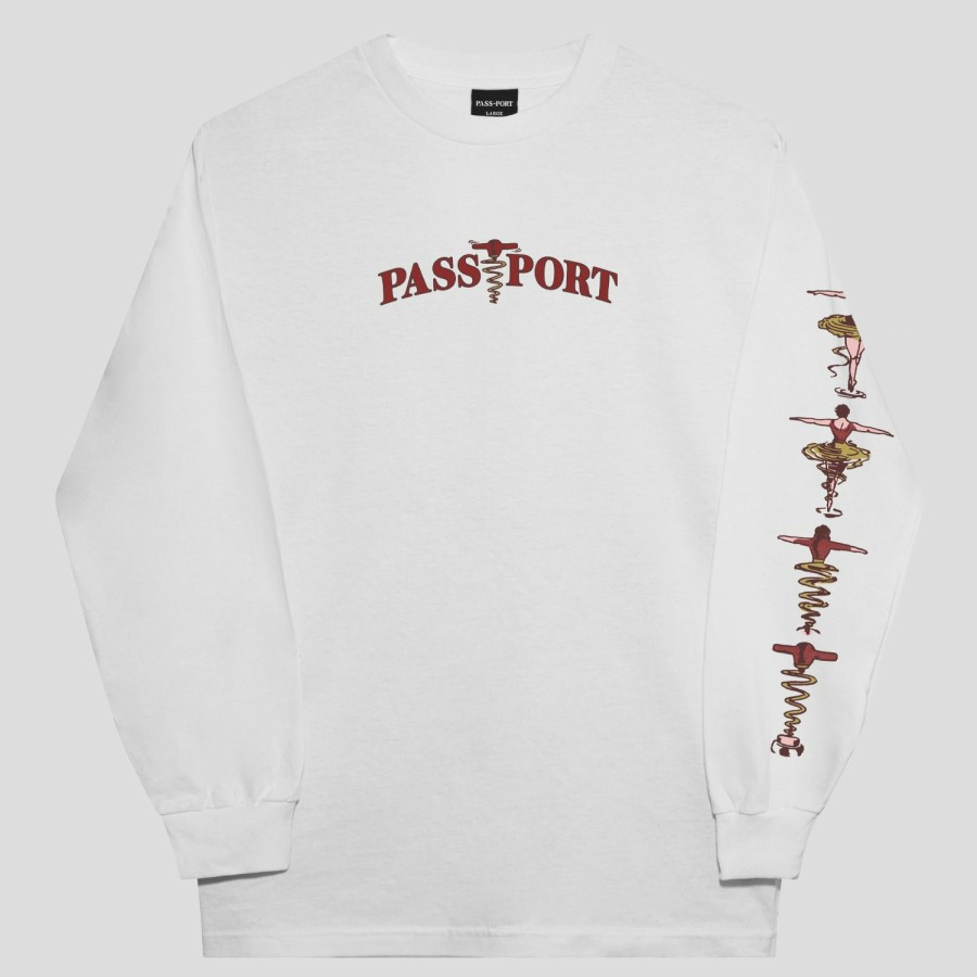 Tees PASS~PORT | Pass~Port Corkscrew Long-Sleeve Tee - White