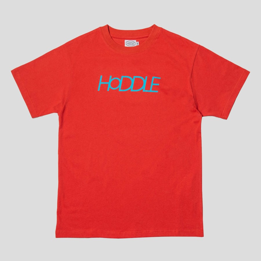 Tees HODDLE | Hoddle Logo Tee - Crimson / Blue