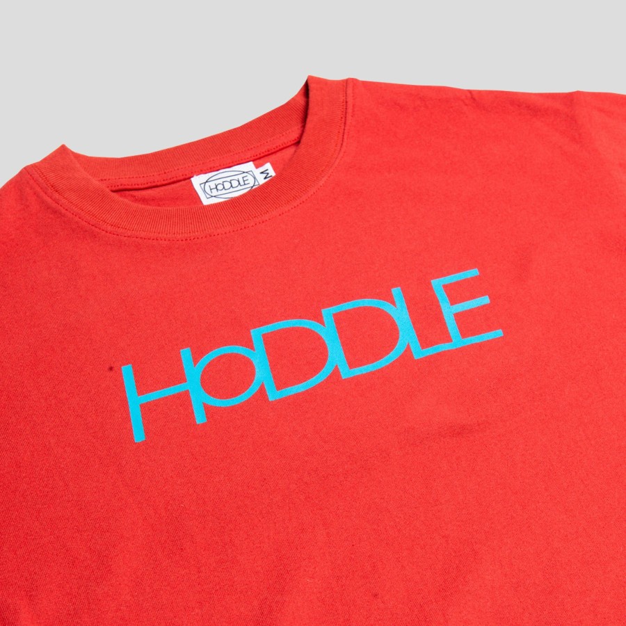 Tees HODDLE | Hoddle Logo Tee - Crimson / Blue